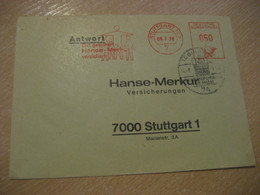 STUTTGART 1976 Merkur Mercury Hermes Mercure Meter Mail Cancel Folded Cover GERMANY Mythology Mythologie - Mythologie