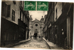 CPA ROANNE - Rue Du Commerce Et L'Église Du Lycée (225543) - Roanne