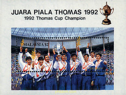 37851 MNH MALASIA 1992 BADMINTON. COPA THOMAS - Badminton