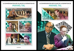 CENTRAL AFRICA 2022 - Mikhail Tal, Chess, M/S + S/S. Official Issue [CA220442] - Chess