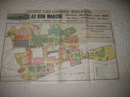 TOP !  Affiche - Plan Général De L'Exposition Universelle  BRUXELLES 1910 - Publicité - Magasin " AU BON MARCHE " (B316) - Plakate