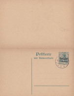 2 Scans Carte Entier Postal Avec Réponse Occupation Allemande Cachet Antwerpen ? - Occupazione Tedesca