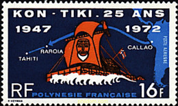 43521 MNH POLINESIA FRANCESA 1972 TRAVESIA KON TIKI - Usados