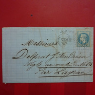 LETTRE TONNEINS POUR MOULIN DU NOBLE PAR LAYRAC 1870 - 1863-1870 Napoléon III Lauré