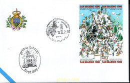 386613 MNH SAN MARINO 1997 CAMPEONATOS DEL MUNDO DE ESQUI ALPINO EN SESTRIERE - Gebraucht