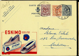 Publibel Obl. N° 1075 ( Pantoufles : ESKIMO ) Obl. AUDERGHEM - OUDERGEM - F 1 F - 03/09/58 - Werbepostkarten