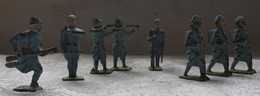 Figurines 1952-1954 Quiralu Lot De Huit Soldats 1er Guerre Poilus Hauteur 59 Mm   Plomb Creux - Quiralu