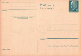 Postkarte Ganzsache DDR Briefmarke 25 Pfennig Walter Ulbricht Deutsche Post Briefmarken Deutsche Demokratische Republik - Cartes Postales - Neuves