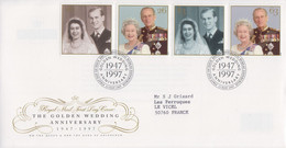 Enveloppe  FDC  1er  Jour   GRANDE  BRETAGNE   Noces  D' Or   D' ELIZABETH  II   1997 - 1991-2000 Dezimalausgaben