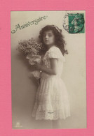 XA1165   JEUNE FILLE  FILLETTE , ENFANT, GIRL , FAMOUS GRETE REINWALD LONG HAIR LACE DRESS RPPC - Portraits