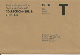 Lettre T, Prio 20 G, Compagnie Française Des Monnaies Et Médailles - Karten/Antwortumschläge T