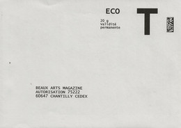 Lettre T, Eco 20g, Baux Arts Magazine - Cartas/Sobre De Respuesta T