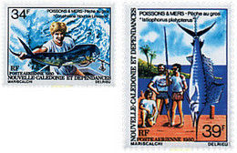 44484 MNH NUEVA CALEDONIA 1980 PECES - Gebraucht