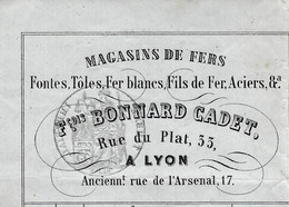 1855 FRANCOIS BONNARD CADET Lyon ROULAGE LETTRE DE VOITURE TRANSPORT Pour Rigaud à Marseille Et Féraud à Cotignac  Var - 1800 – 1899