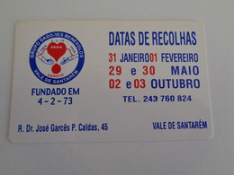 Blood Donors Donneurs De Sang Dadores De Sangue Vale De Santarém Portugal Portuguese Pocket Calendar 2004 - Kleinformat : 2001-...