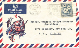 Australia Air Mail Cover Sent To USA Hurstville 18-10-1963 Single Franked (the Cover Is Curled) - Covers & Documents