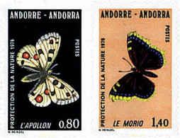 211334 HINGED ANDORRA. Admón Francesa 1976 MARIPOSAS - Collections