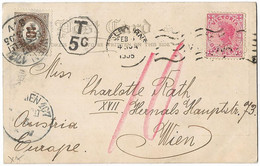 Australia Victoria 1905 Melbourne Botanical Gardens Postcard Austria Postage Due Charged 100.25 - Brieven En Documenten