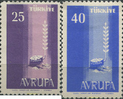 62022 MNH TURQUIA 1958 EUROPA CEPT. AL SERVICIO DE LA IDEA EUROPEISTA - Lots & Serien