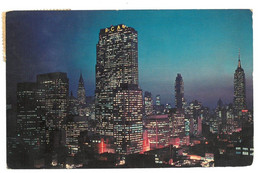 BR1420 New York City Night Falls On Midtown Manhattan Viaggiata 1984 Verso Roma - Viste Panoramiche, Panorama