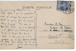 ARLANC à PONT DE DORE Carte Postale 40c Semeuse Bleu Bord De Feuille  Yv 237 Ob 1932 Ondulé Convoyeur - Posta Ferroviaria