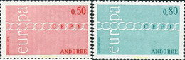 62193 MNH ANDORRA. Admón Francesa 1971 EUROPA CEPT. FRATERNIDAD Y COOPERACION - Collections