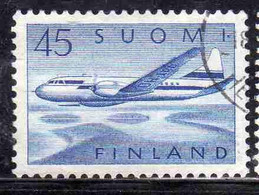 SUOMI FINLAND FINLANDIA FINLANDE 1958 AIR POST MAIL AIRMAIL CONVAIR OVER LAKES 34m USED USATO OBLITERE' - Used Stamps