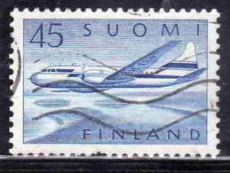 SUOMI FINLAND FINLANDIA FINLANDE 1958 AIR POST MAIL AIRMAIL CONVAIR OVER LAKES 34m USED USATO OBLITERE' - Usati