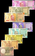INDIA 8 PCS NEW BANKNOTES SET 1RS 10RS 20RS 50RS 100RS 200RS 500RS 2000RS RANDOM YEAR UNC NEW NOTES (TOTAL 2881 RUPEES) - Inde