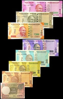 INDIA 8 PCS NEW BANKNOTES SET 1RS 10RS 20RS 50RS 100RS 200RS 500RS 2000RS RANDOM YEAR UNC NEW NOTES (TOTAL 2881 RUPEES) - India