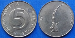 SLOVENIA - 5 Tolarjev 1998 "alpine Ibex" KM# 6 Republic Tolar Coinage (1991-2006) - Edelweiss Coins - Slovénie