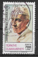 Turkey 1989. Scott #2455 (U) Jawaharlal Nehru, 1st Prime Minister Of Independent India  *Complete Issue* - Usati