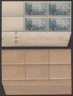 # 328 "PAIX"  EN BLOC DE 4 COIN DATE ** / COTE +160.00 €  (ref T2095) - 1930-1939