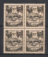 GUADELOUPE - 1947 - Taxe TT N°Yv. 41 - 10c Noir - Bloc De 4 - Neuf Luxe ** / MNH / Postfrisch - Portomarken