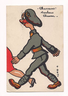 CARTE  COQUINE MILITAIRE SUIVANT UNE FEMME.. Chasseurs Sachons Chasser - (REMY) - - Remy, A.