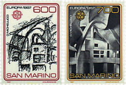 62674 MNH SAN MARINO 1987 EUROPA CEPT. ARQUITECTURA MODERNA - Used Stamps