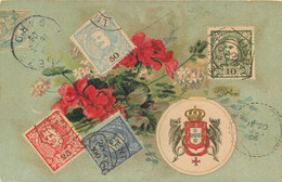 Timbres Sur Cpa De 1906 - Portugal - Briefmarken (Abbildungen)