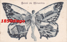 MIRANDOLA - DONNA FARFALLA - VEDUTINE F/PICCOLO VIAGGIATA  ANIMAZIONE - Modena