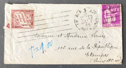 France Divers Sur Enveloppe Taxée De Paris 30.1.1939 Pour Etampes - (N085) - 1859-1959 Covers & Documents