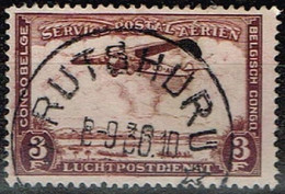 Congo Belge - 1934 - Y&T Poste Aérienne N° PA 10 Oblitéré Rutshuru - Oblitérés