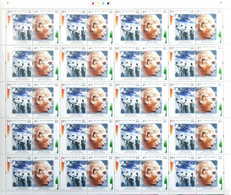 India 2001 Mahatma Gandhi "Man Of The Millennium" Complete Sheet Of 20 SE-TENANT PAIRS MNH RARE - Other & Unclassified