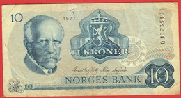 Norvège - Billet De 10 Kroner - Fridtjof Nansen - 1977 - P36b - Norvège