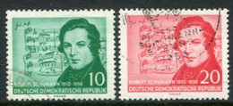 DDR / E. GERMANY 1956 Schumann Centenary II Used.  Michel  541-42 - Gebruikt