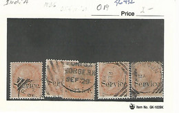 56432 )  India 1866 Official Service Postmark Cancel - 1858-79 Kronenkolonie