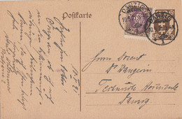Danzig Ganzsache Minr.P10 Zfr. Minr.53 Danzig 10.5.21 - Postal  Stationery