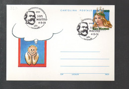 323EML - SAN MARINO Verdi , Cartolina Postale Con Annullo "centenario Verdiano 4.5.2001" - Storia Postale