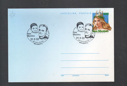 325EML - SAN MARINO , Cartolina Postale Con Annullo "don Carlo Gnocchi 21.3.2002" - Covers & Documents