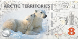 ARCTIC TERRITORIES - 8 Polar Dollars 2011 Polymer UNC - Ficción & Especímenes