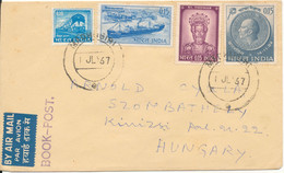 India Cover Sent Air Mail To Denmark 1-7-1967 With More Topic Stamps - Corréo Aéreo