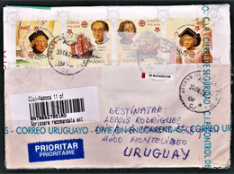 Romania 2022 Cover Certificated Sent To Montevideo Uruguay - Cristobal Colón Columbus - Cartas & Documentos